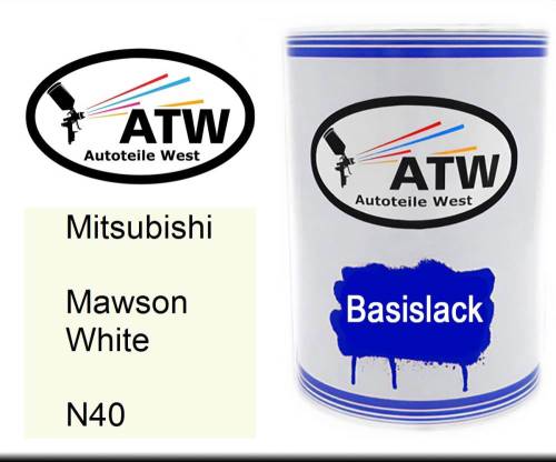 Mitsubishi, Mawson White, N40: 500ml Lackdose, von ATW Autoteile West.